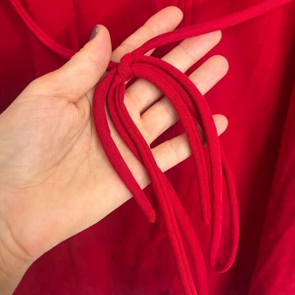 Fashion Bug Power Red Velvet Attached Embroidered Jacket Dress Sz 10P - Picture 5 of 11